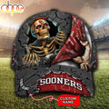 Custom Name NCAA Oklahoma Sooners Skeleton Halloween Classic Cap