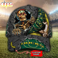 Custom Name NCAA Oregon Ducks Skeleton Halloween Classic Cap