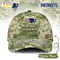 Custom Name New England Patriots NFL Salute To Service Baseball Cap