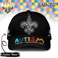 Custom Name New Orleans Saints NFL Autism Classic Baseball Cap