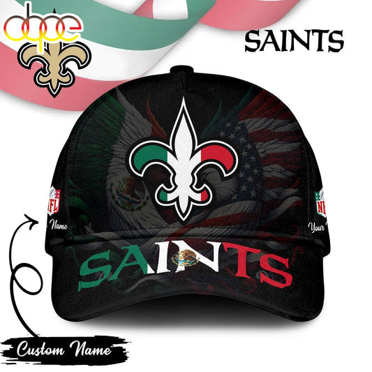 Custom Name New Orleans Saints NFL Mexican Classic Baseball Cap