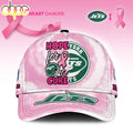 Custom Name New York Jets NFL Breast Cancer Awareness Baseball Cap
