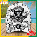 Custom Name Oakland Raiders NFL Hawaiian Pattern Classic Baseball Cap