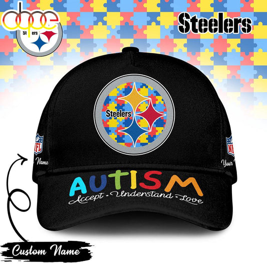 Custom Name Pittsburgh Steelers NFL Autism Classic Baseball Cap