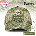Custom Name Pittsburgh Steelers NFL Salute To Service Baseball Cap