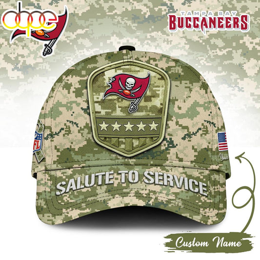 Custom Name Tampa Bay Buccaneers NFL Salute To Service Baseball Cap