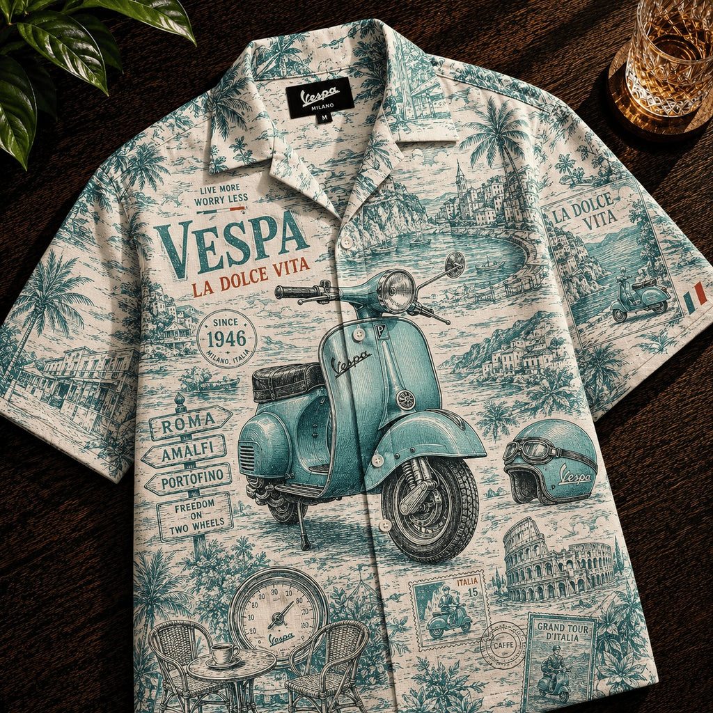 PREMIUM VESPA HAWAIIAN SHIRT