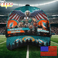NFL Miami Dolphins Mascot Logo Custom Name Baseball Cap  For Fans