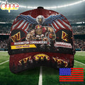 NFL Washington Commanders Mascot Logo Custom Name Baseball Cap  For Fans