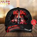 Custom Name 3D Cap Hat Personalized ACDC Merry Christmas 3D Cap Hat Gift For Fans