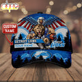 Custom Name 3D Cap Hat Personalized Detroit Lions Classic Cap Gift Christmas For Fans