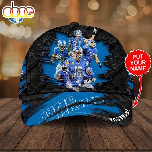 Custom Name 3D Cap Hat Personalized Detroit Lions Merry Christmas 3D Cap Hat Gift For Fans