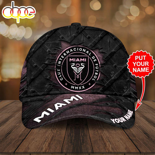Custom Name 3D Cap Hat Personalized Inter Miami CF Classic Cap Gift Christmas For Fans