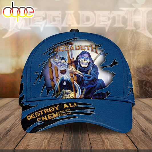 Custom Name 3D Cap Hat Personalized Megadeth Band Merry Christmas 3D Cap Hat Gift For Fans
